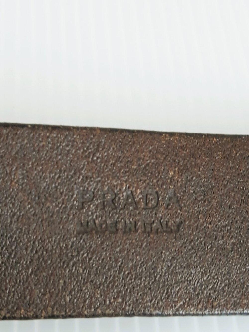 Prada Men's Brown Leather Belt 40 Distressed - Picture 10 of 11